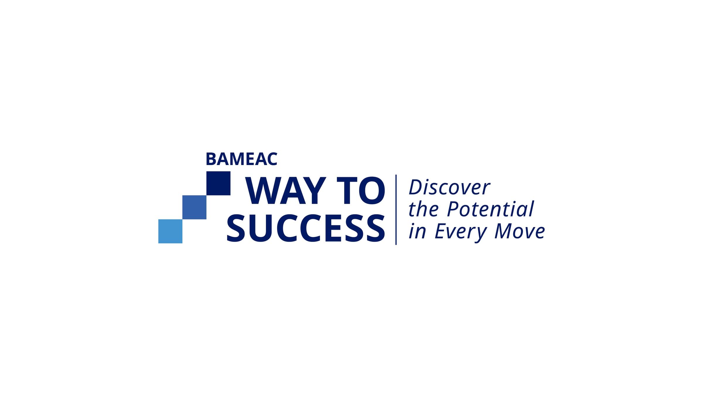 The BAMEAC logo on white, built from an ascending sequence of squares